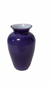 Purple Glass Vase with White Interior 14cm Tall